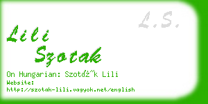 lili szotak business card